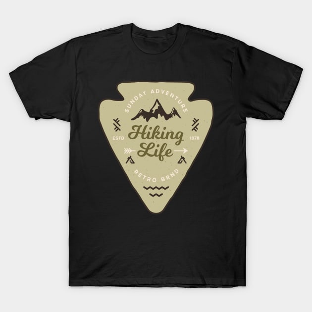 Sunday Adventure Hiking Life - Retro T-Shirt by busines_night